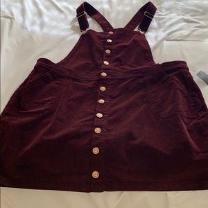 Burgundy/Wine corduroy overall dress
